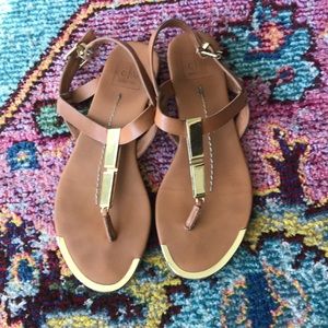 Dolce Vita gold and leather sandal